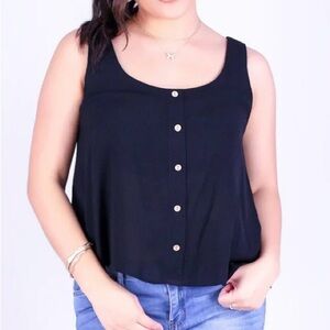 OLIVE & CO BLACK BUTTON ME UP TOP, SIZE SMALL, BNWOT